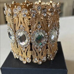 Luxurious Gold and Silver Crystal Bracelet